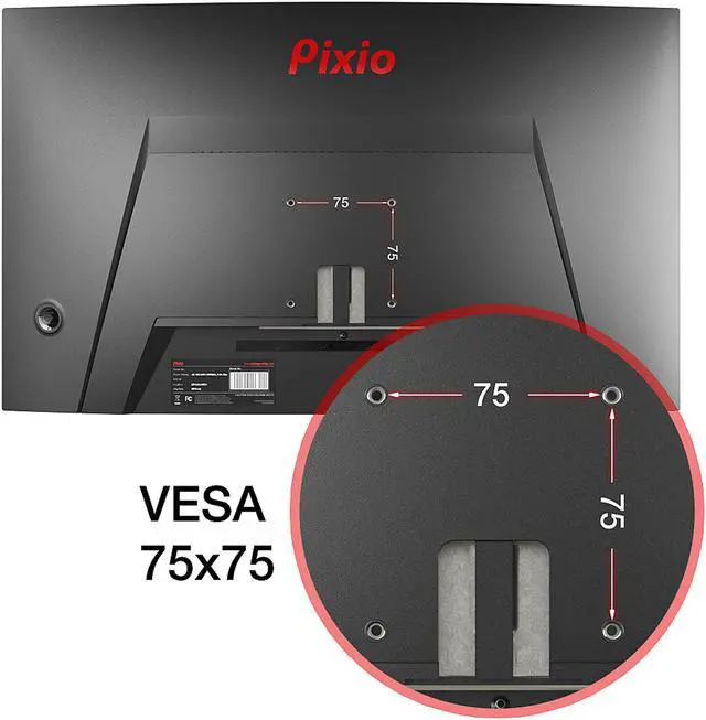 Alt view image 7 of 11 - Pixio PXC243 24" Full HD 1920 x 1080 144Hz DVI HDMI DisplayPort AMD FreeSync Technology Belzeless Design LED Backlit Premier eSports Curved Gaming Monitor