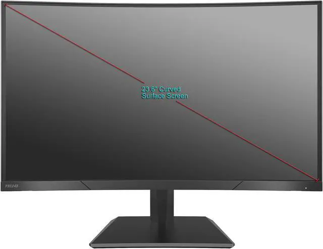 Alt view image 11 of 11 - Pixio PXC243 24" Full HD 1920 x 1080 144Hz DVI HDMI DisplayPort AMD FreeSync Technology Belzeless Design LED Backlit Premier eSports Curved Gaming Monitor