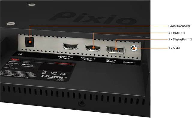 Alt view image 8 of 8 - Pixio PX257 Prime 25" (24.5" Viewable) 144Hz Fast IPS 1ms GTG HDR FHD 1080p Adaptive Sync Compatible Esports IPS Gaming Monitor