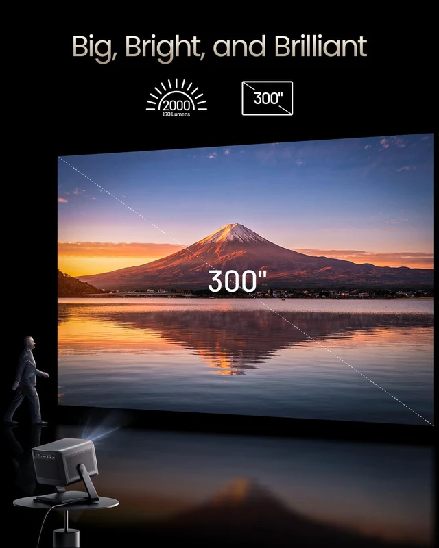 Alt view image 5 of 7 - Dangbei DBOX02 Pro 4K Laser Projector, 2000 ISO Lumens, Google TV & Netflix, HDR10+, Dolby Audio, 3D Ready, Auto Keystone/Focus, 300" Screen, Wi-Fi & Bluetooth Home Theater Projector for Bedroom