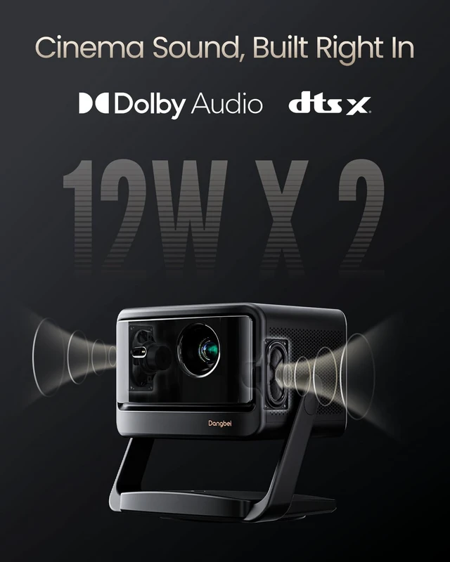 Alt view image 7 of 7 - Dangbei DBOX02 Pro 4K Laser Projector, 2000 ISO Lumens, Google TV & Netflix, HDR10+, Dolby Audio, 3D Ready, Auto Keystone/Focus, 300" Screen, Wi-Fi & Bluetooth Home Theater Projector for Bedroom