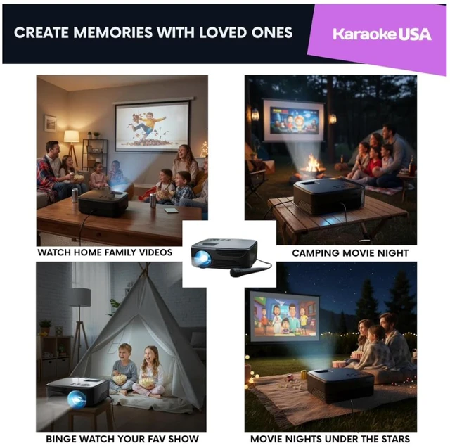 Alt view image 2 of 4 - Karaoke OKPROJ720013M 1280 x 720 Mini Bluetooth Projector
