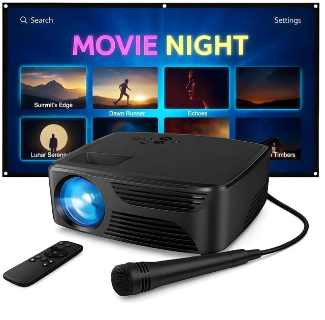 Main image of Karaoke OKPROJ720013M 1280 x 720 Mini Bluetooth Projector