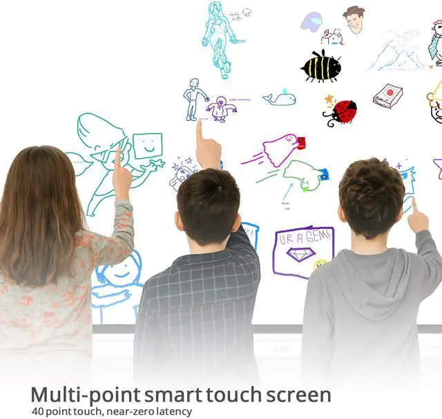 Alt view image 5 of 11 - GTek 75" Smart Board, 4K UHD Interactive Whiteboard, Touch Screen Digital Electronic Whiteboard with Android 13 (16+256GB) OS for Classroom, Office, Business and Home (75B1TWAR16256)