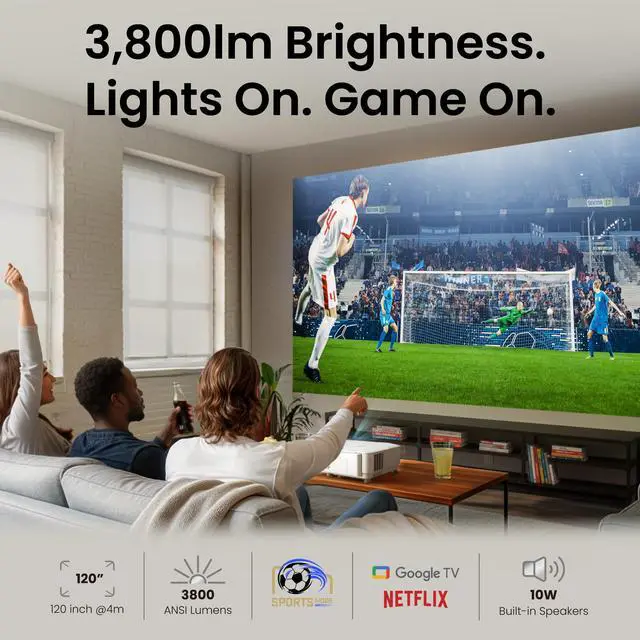 Alt view image 2 of 7 - BenQ TH575i 1080p Home Projector, 3800 ANSI Lumens High Brightness, Included Licensed Google TV Dongle, 16.7ms Low Input Lag for Gaming, Auto Vertical Keystone, 1.1x Optical Zoom