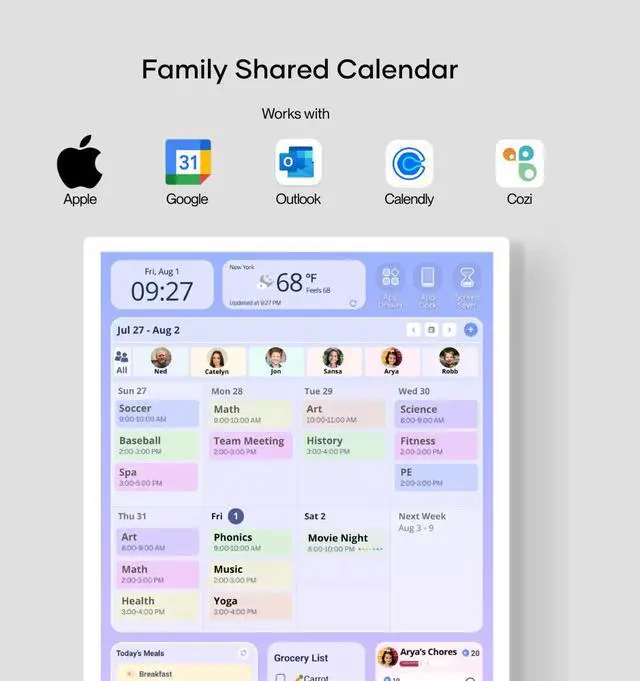 Alt view image 5 of 7 - Cozyla Calendar+ Gen2 32" 1080P FHD - White CD-8V543F2