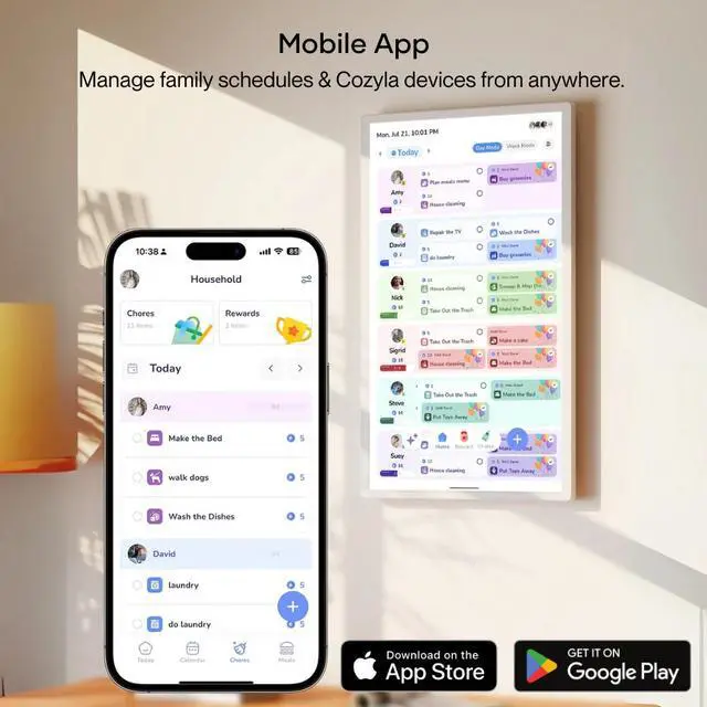 Alt view image 6 of 7 - Cozyla Calendar+ Gen2 24" 1080P FHD - White CD-8R543F2