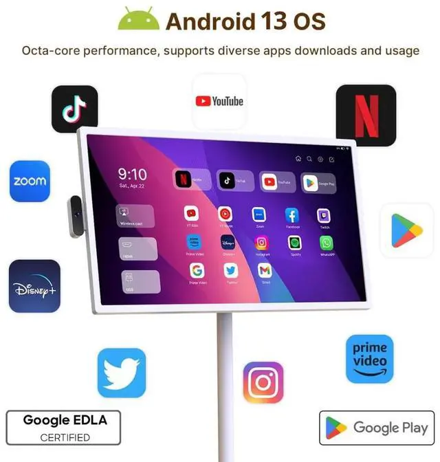Alt view image 4 of 8 - Cozyla 32" Tablet TV - 1080P Full HD - White   CD-7V542F-White-US