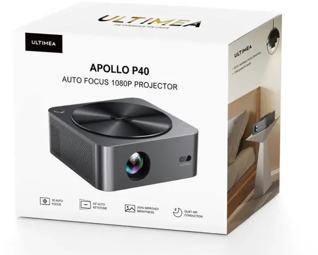 Alt view image 8 of 8 - ULTIMEA Apollo P40 Native 1080P Bluetooth Home Cinema Projector (U0320)