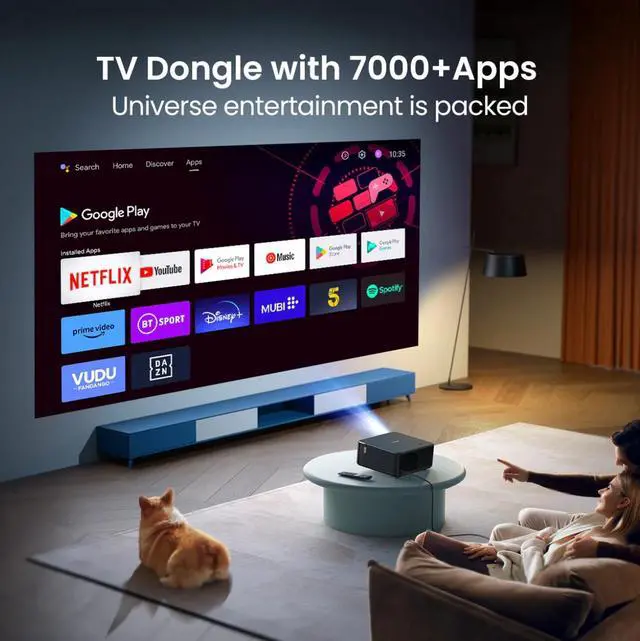 Alt view image 5 of 9 - Yaber K2S Premier Home Theater Projector with Built-in TV Dongle and Dolby Audio & JBL Stereo Speakers