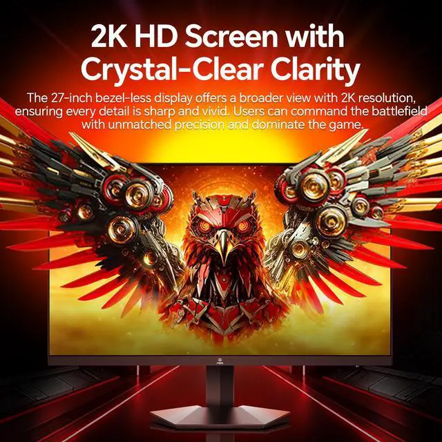 Alt view image 6 of 11 - ABS 27" 180Hz Fast IPS QHD (2560x1440) Gaming Monitor 1ms VESA DisplayHDR 400, FreeSync,DCI-P3 95% GQ271NE