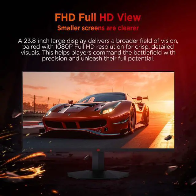 Alt view image 2 of 9 - ABS Gaming Monitor 23.8" 260Hz Fast IPS FHD (1920x1080) 1ms VESA DisplayHDR 400, FreeSync, DCI-P3 90%, GF241NE