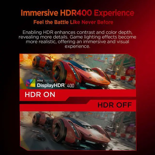 Alt view image 4 of 9 - ABS Gaming Monitor 23.8" 260Hz Fast IPS FHD (1920x1080) 1ms VESA DisplayHDR 400, FreeSync, DCI-P3 90%, GF241NE