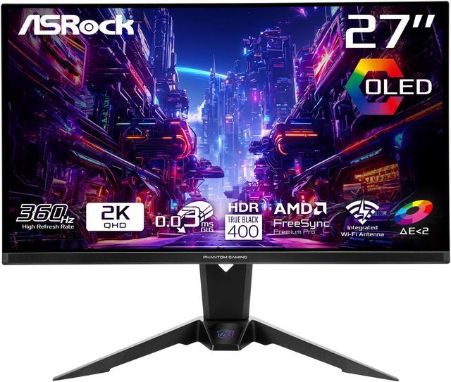 Main image of ASRock Phantom Gaming 27" 360Hz 0.03ms QD-OLED QHD 2560 x 1440 (2K) Gaming Monitor, AMD FreeSync Premium Pro (PGO27QFV)