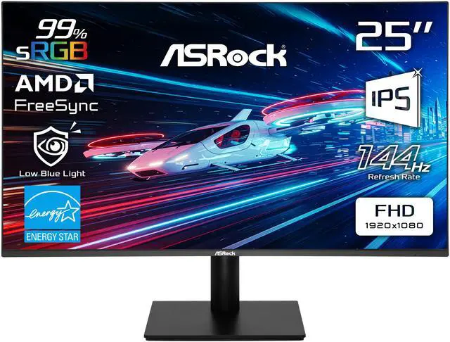 Main image of ASRock Phantom Gaming 24 inch (24.5" actual) Full HD 144Hz IPS with AMD FreeSync (Adaptive Sync) 1ms Computer Monitor for both Work and Gaming CL25FFB
