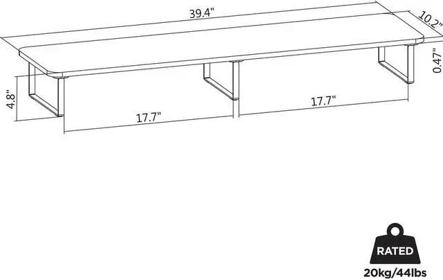 Alt view image 5 of 5 - Lorell Quick-Install Monitor Laptop Riser - Steel, Particleboard, Silicone - Teak   99557