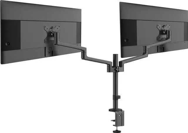 Alt view image 3 of 19 - MSI PRO MT81D - Premium Aluminum Dual Monitor Stand Arms, Supports 17-32" & 17.6 lbs per Screen, VESA Compatible, Adjustable Desk Mount, Clamp & Grommet Base, Quick Release Plate - Black