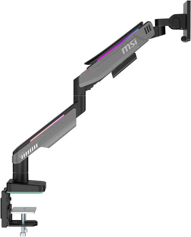 Alt view image 19 of 20 - MSI MPG MT201R - Premium RGB Single Monitor Stand Arm,  Supports 17-49" Screens and 44 lbs, VESA Compatible, Adjustable Heavy Duty Gas Spring Mount, Clamp & Grommet, Quick Release Plate - Gray