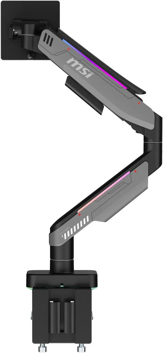 Alt view image 21 of 20 - MSI MPG MT201R - Premium RGB Single Monitor Stand Arm,  Supports 17-49" Screens and 44 lbs, VESA Compatible, Adjustable Heavy Duty Gas Spring Mount, Clamp & Grommet, Quick Release Plate - Gray
