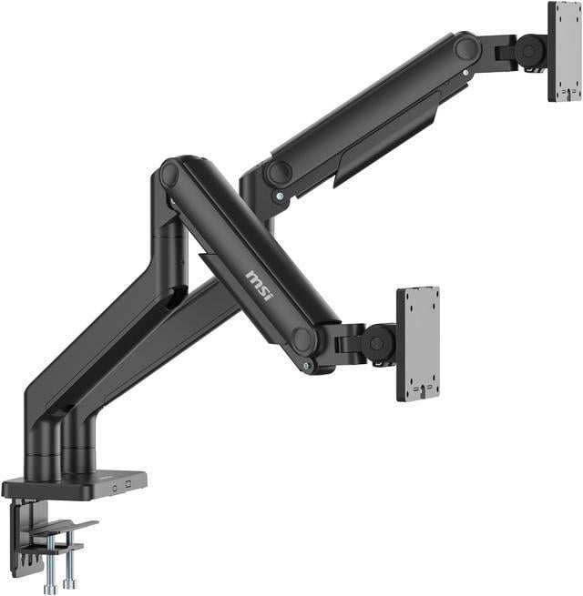 Alt view image 16 of 20 - MSI MAG MT201D - Premium Heavy Duty Dual Monitor Stand Arms, 17-45" Support, VESA Compatible, Adjustable Spring Assisted Mount, 44 lbs per Screen Capacity, Clamp & Grommet, Quick Release Plate - Black