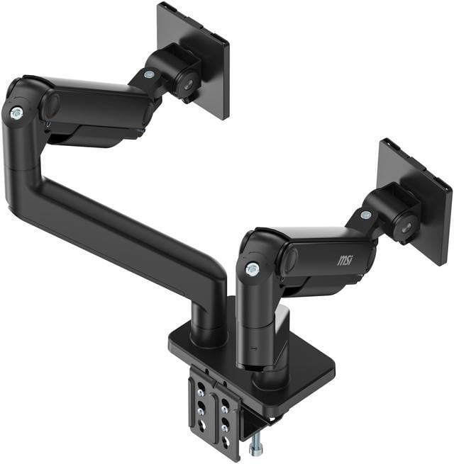 Alt view image 19 of 20 - MSI MAG MT201D - Premium Heavy Duty Dual Monitor Stand Arms, 17-45" Support, VESA Compatible, Adjustable Spring Assisted Mount, 44 lbs per Screen Capacity, Clamp & Grommet, Quick Release Plate - Black