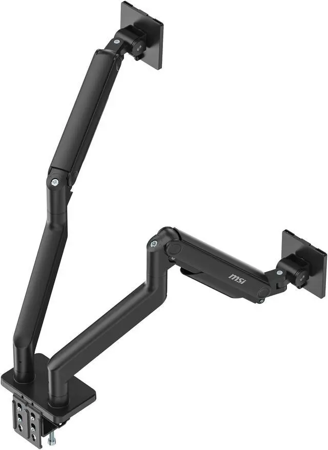 Alt view image 21 of 20 - MSI MAG MT201D - Premium Heavy Duty Dual Monitor Stand Arms, 17-45" Support, VESA Compatible, Adjustable Spring Assisted Mount, 44 lbs per Screen Capacity, Clamp & Grommet, Quick Release Plate - Black