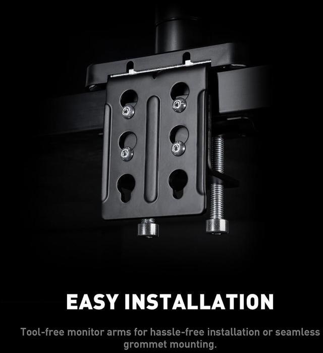 Alt view image 13 of 20 - MSI MAG MT201D - Premium Heavy Duty Dual Monitor Stand Arms, 17-45" Support, VESA Compatible, Adjustable Spring Assisted Mount, 44 lbs per Screen Capacity, Clamp & Grommet, Quick Release Plate - Black