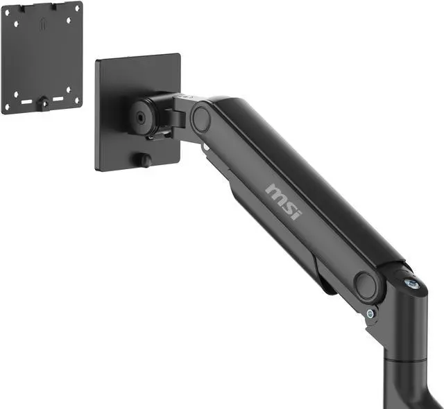 Alt view image 20 of 19 - MSI MAG MT201 - Premium Heavy Duty Single Monitor Stand Arm,  Supports 17-49" Screens and 44 lbs, VESA Compatible, Adjustable Spring Assisted Mount, Clamp & Grommet, Quick Release Plate - Black