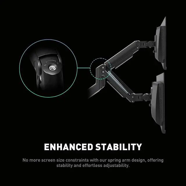 Alt view image 11 of 19 - MSI MAG MT201 - Premium Heavy Duty Single Monitor Stand Arm,  Supports 17-49" Screens and 44 lbs, VESA Compatible, Adjustable Spring Assisted Mount, Clamp & Grommet, Quick Release Plate - Black