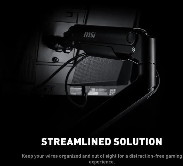 Alt view image 12 of 19 - MSI MAG MT201 - Premium Heavy Duty Single Monitor Stand Arm,  Supports 17-49" Screens and 44 lbs, VESA Compatible, Adjustable Spring Assisted Mount, Clamp & Grommet, Quick Release Plate - Black