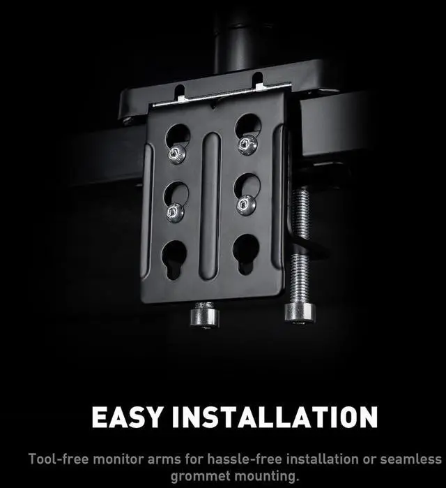 Alt view image 13 of 19 - MSI MAG MT201 - Premium Heavy Duty Single Monitor Stand Arm,  Supports 17-49" Screens and 44 lbs, VESA Compatible, Adjustable Spring Assisted Mount, Clamp & Grommet, Quick Release Plate - Black