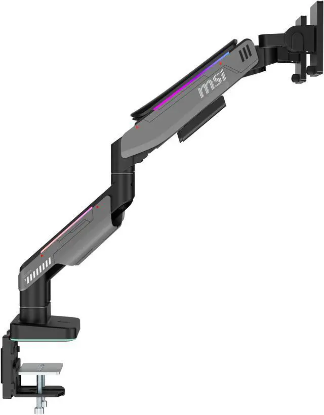 Alt view image 16 of 19 - MSI MPG MT201DR V2 - Premium RGB Dual Monitor Stand Arms, 17-35" Support, VESA Compatible, Adjustable Heavy Duty Gas Spring Mount, 44 lbs per Screen Capacity, Clamp & Grommet, Quick Release Plate-Gray