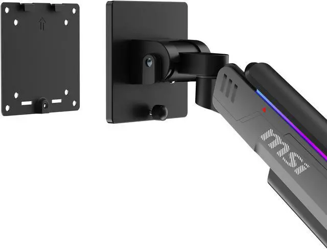 Alt view image 20 of 20 - MSI MPG MT201R V2 - Premium RGB Single Monitor Stand Arm,  Supports 17-49" Screens and 44 lbs, VESA Compatible, Adjustable Heavy Duty Gas Spring Mount, Clamp & Grommet, Quick Release Plate - Gray