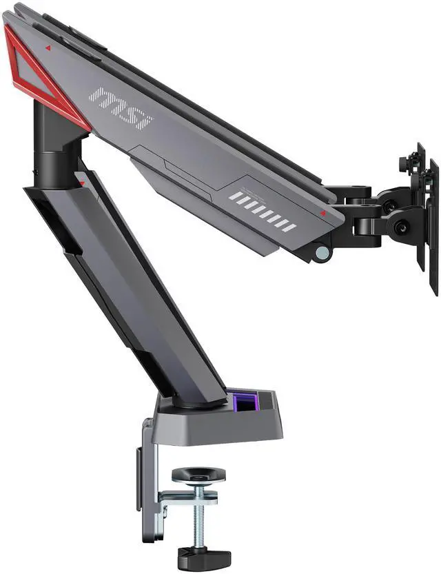 Alt view image 14 of 18 - MSI MPG MT161DR - Premium RGB Dual Monitor Stand Arms, 17-38" Support, VESA Compatible, Adjustable Spring Assisted Mount, 35.2 lbs per Screen Capacity, Clamp & Grommet, Quick Release Plate - Black