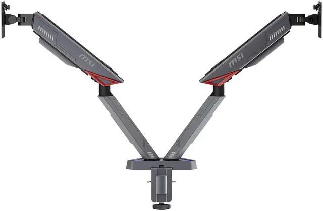 Alt view image 17 of 18 - MSI MPG MT161DR - Premium RGB Dual Monitor Stand Arms, 17-38" Support, VESA Compatible, Adjustable Spring Assisted Mount, 35.2 lbs per Screen Capacity, Clamp & Grommet, Quick Release Plate - Black