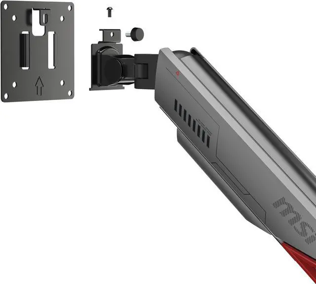 Alt view image 2 of 19 - MSI MPG MT161R - Premium RGB Single Monitor Stand Arm, Supports 17-45" Screens and 35.2 lbs, VESA Compatible, Adjustable Spring Assisted Mount, Clamp & Grommet, Quick Release Plate - Black