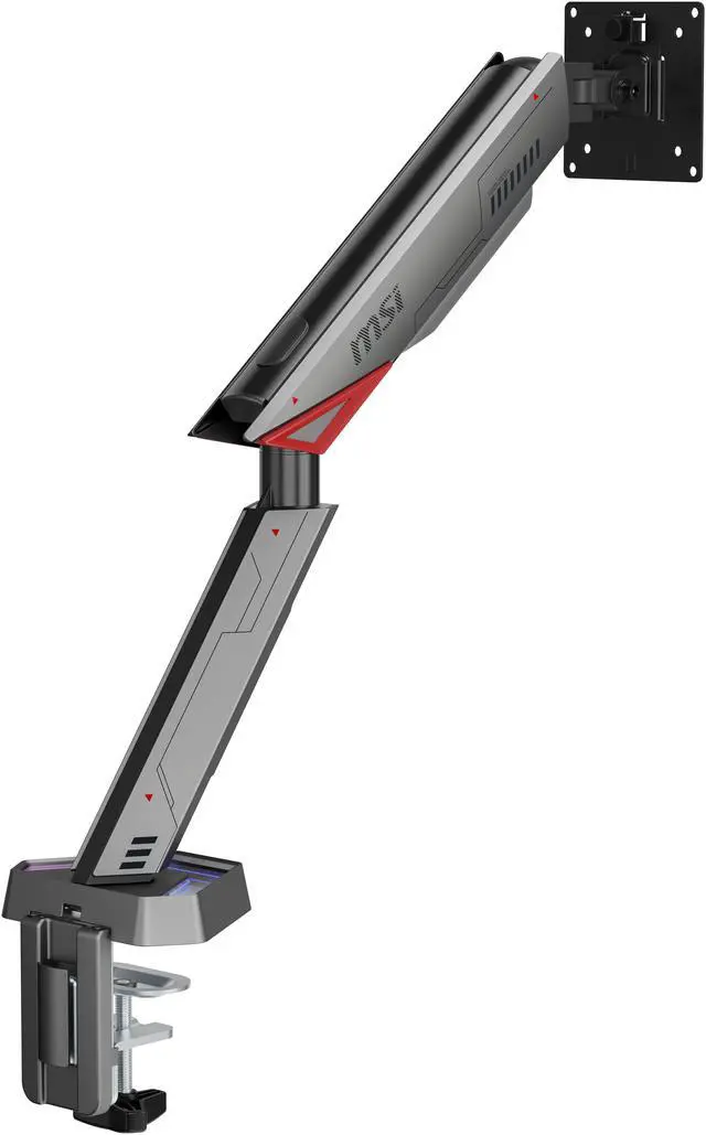 Alt view image 11 of 19 - MSI MPG MT161R - Premium RGB Single Monitor Stand Arm, Supports 17-45" Screens and 35.2 lbs, VESA Compatible, Adjustable Spring Assisted Mount, Clamp & Grommet, Quick Release Plate - Black