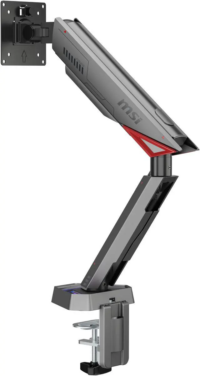 Alt view image 12 of 19 - MSI MPG MT161R - Premium RGB Single Monitor Stand Arm, Supports 17-45" Screens and 35.2 lbs, VESA Compatible, Adjustable Spring Assisted Mount, Clamp & Grommet, Quick Release Plate - Black