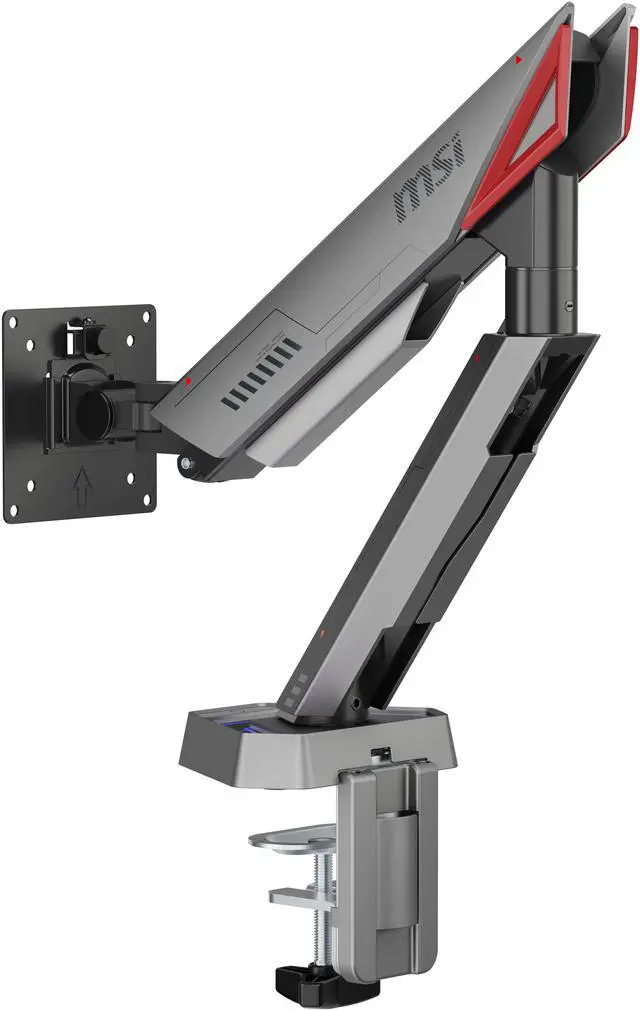 Alt view image 13 of 19 - MSI MPG MT161R - Premium RGB Single Monitor Stand Arm, Supports 17-45" Screens and 35.2 lbs, VESA Compatible, Adjustable Spring Assisted Mount, Clamp & Grommet, Quick Release Plate - Black