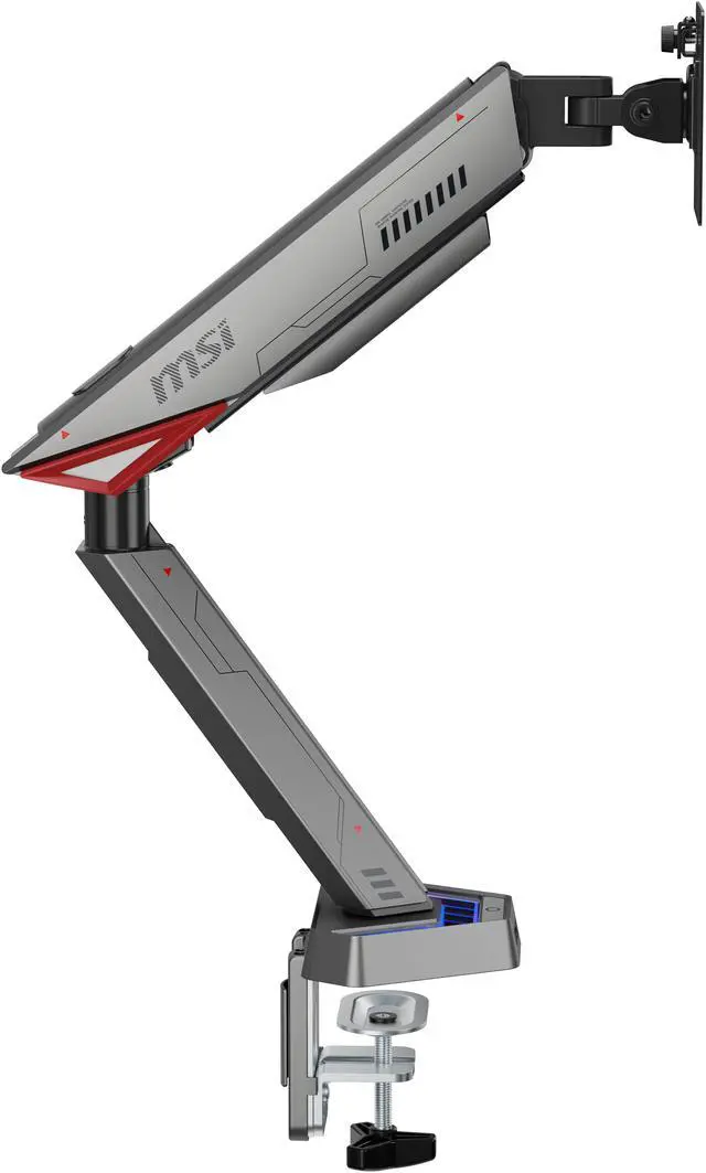 Alt view image 14 of 19 - MSI MPG MT161R - Premium RGB Single Monitor Stand Arm, Supports 17-45" Screens and 35.2 lbs, VESA Compatible, Adjustable Spring Assisted Mount, Clamp & Grommet, Quick Release Plate - Black