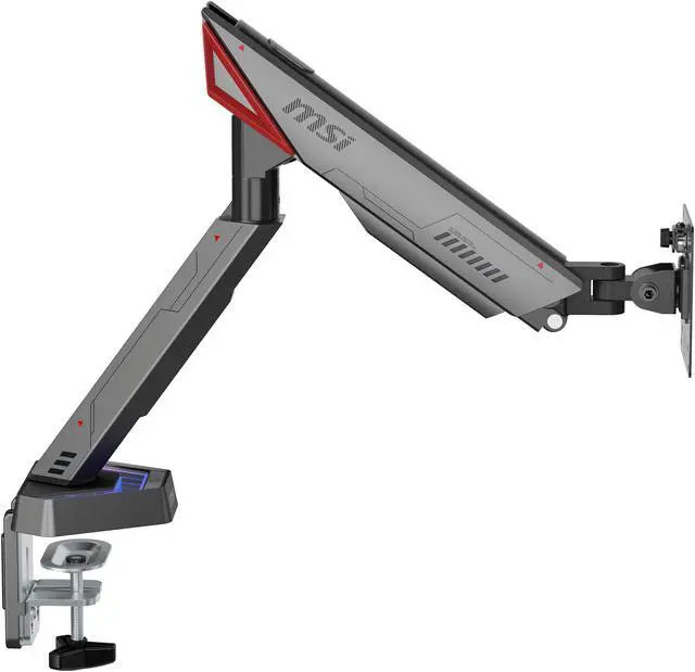 Alt view image 15 of 19 - MSI MPG MT161R - Premium RGB Single Monitor Stand Arm, Supports 17-45" Screens and 35.2 lbs, VESA Compatible, Adjustable Spring Assisted Mount, Clamp & Grommet, Quick Release Plate - Black