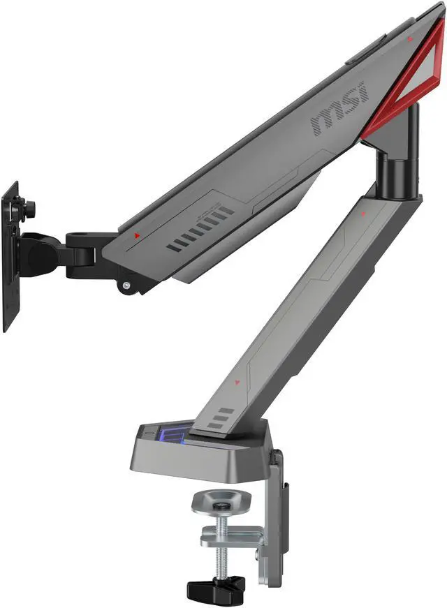 Alt view image 16 of 19 - MSI MPG MT161R - Premium RGB Single Monitor Stand Arm, Supports 17-45" Screens and 35.2 lbs, VESA Compatible, Adjustable Spring Assisted Mount, Clamp & Grommet, Quick Release Plate - Black