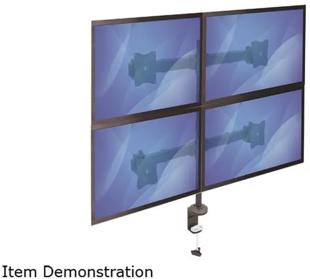 Alt view image 4 of 4 - StarTech ARMQUAD Quad Monitor Mount - Articulating - Clamp or Grommet Mount - Monitors up to 27" - VESA Mount - 4 Monitor Setup