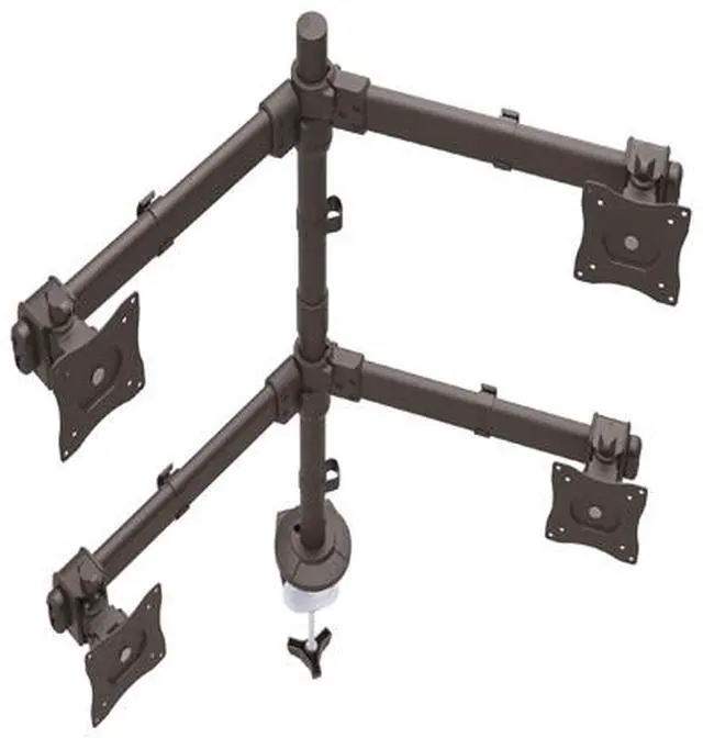 Alt view image 3 of 4 - StarTech ARMQUAD Quad Monitor Mount - Articulating - Clamp or Grommet Mount - Monitors up to 27" - VESA Mount - 4 Monitor Setup