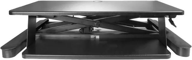 Alt view image 4 of 5 - StarTech.com ARMSTSLG Sit Stand Desk Converter - For two Monitors up to 24" or One 30" Monitor - 35" Work Surface - Stand Up Desk - Sit to Stand Desk