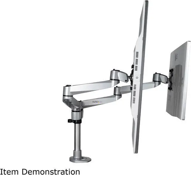 Alt view image 8 of 17 - StarTech.com ARMDUALPS Desk Mount Dual Articulating Premium Monitor Arm for up to 27" Monitors Tool-Less Assembly