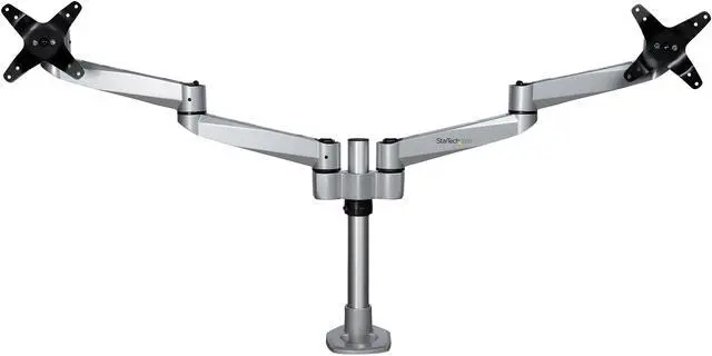 Alt view image 3 of 17 - StarTech.com ARMDUALPS Desk Mount Dual Articulating Premium Monitor Arm for up to 27" Monitors Tool-Less Assembly