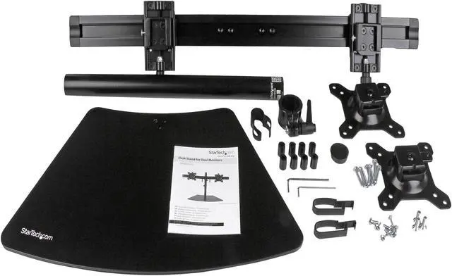 Alt view image 7 of 7 - StarTech.com ARMBARDUO Dual Monitor Stand - Crossbar - Supports Monitors up to 24" - Vesa Mount - Adjustable Computer Monitor Arm