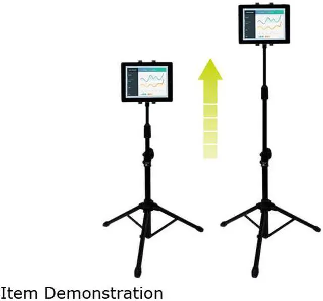 Alt view image 6 of 6 - StarTech STNDTBLT1A5T Tripod Floor Stand for Tablets  Universal tablet mount from 7" to 11” (maximum tablet thickness: 11.5 mm)  Collapsible stand 360° head rotation