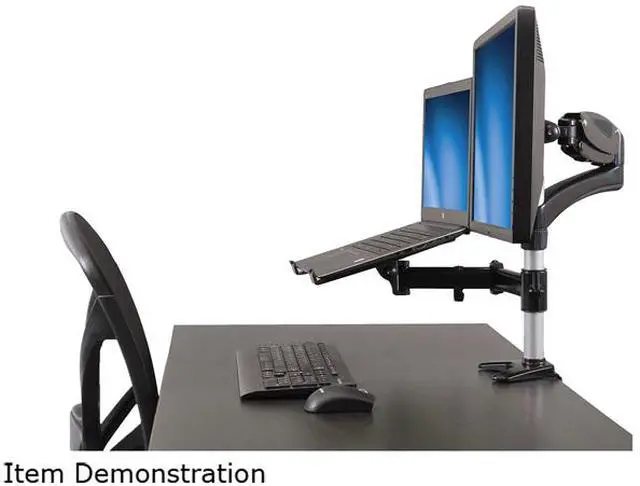 Alt view image 5 of 6 - StarTech ARMUNONB Laptop Monitor Stand - Computer Monitor Stand - Full Motion Articulating - VESA Mount Monitor Desk Mount